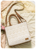 White Lacey Box Tote Bag