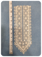 White Embroidered Neckline Lace Patch with Mirror Work