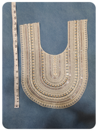 Cream Embroidered Kurti Front Neck Panel with Zari & Sequin Work
