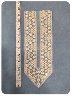 Cream Embroidered V-Neck Lace Patch with Sequin Work
