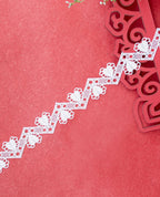 GPO Lace - Heart Motifs on Chevron Pattern (Width - 2 Inch)