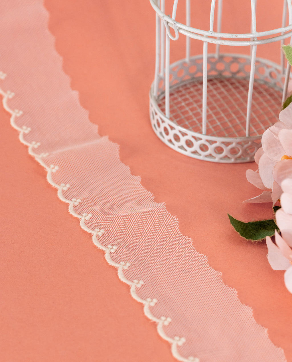 Net Lace - Tiny Net Scallop Edging  Lace  (Width - 1.5 inch)
