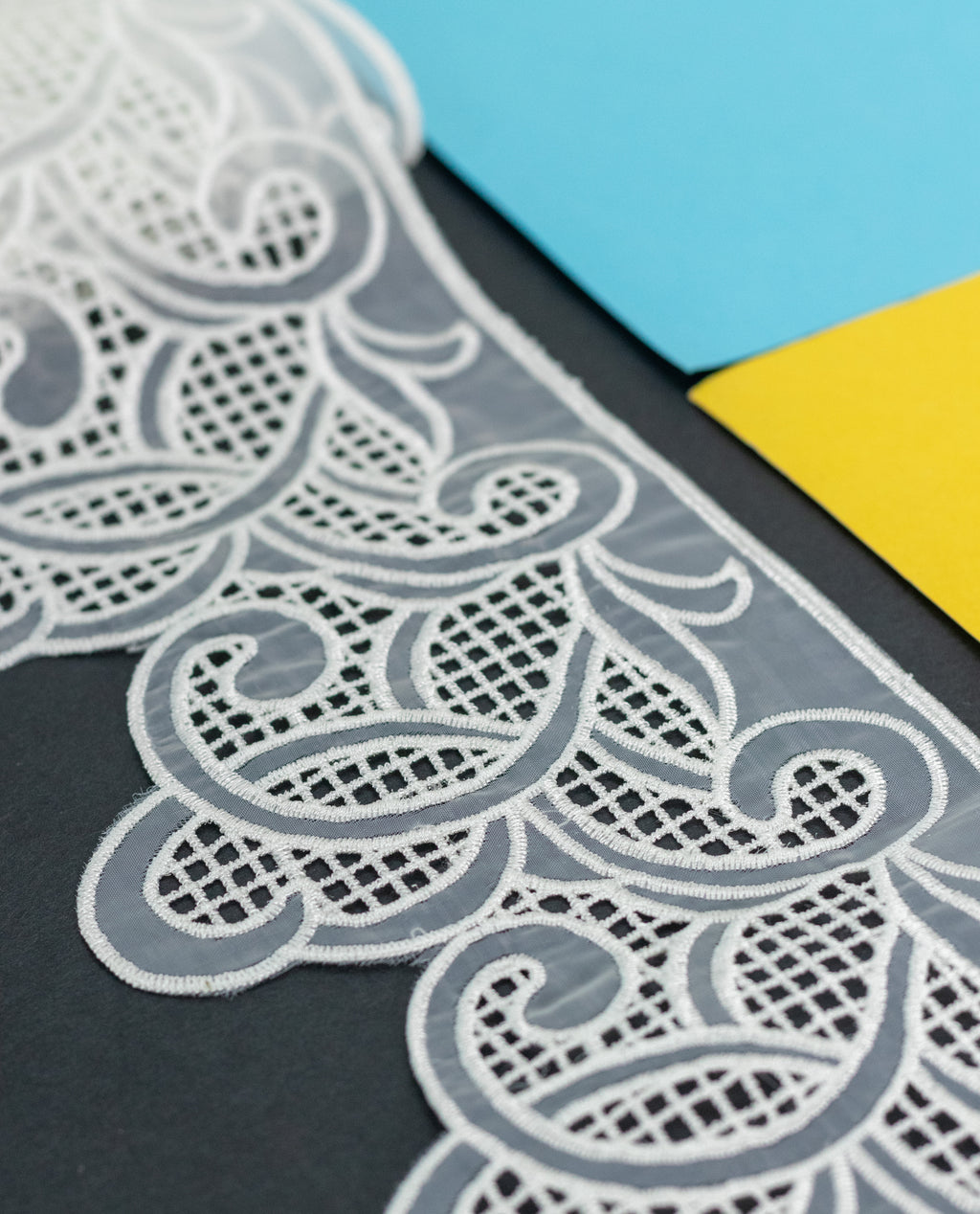 Organza Lace - Cutwork Swirl Organza Lace (Width - 5 inch )