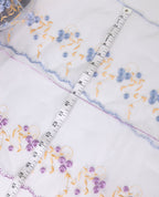 Organza Lace - Multicolour Embroidered Broad Organza Lace (Width - 8.5 inch)