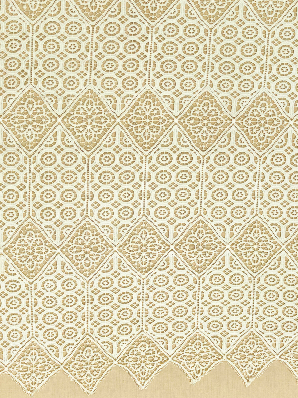 Lace Fabric - Geometrical Cutwork Allover Fabric (Width - 53 inch)