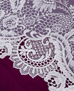 Organza Lace - Royal White Floral Organza Embroidered Lace Border (Width - 13 inch)