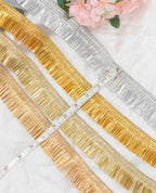 Gold Lace - Gota Fringe Lace ( Width - 1.5 inch)