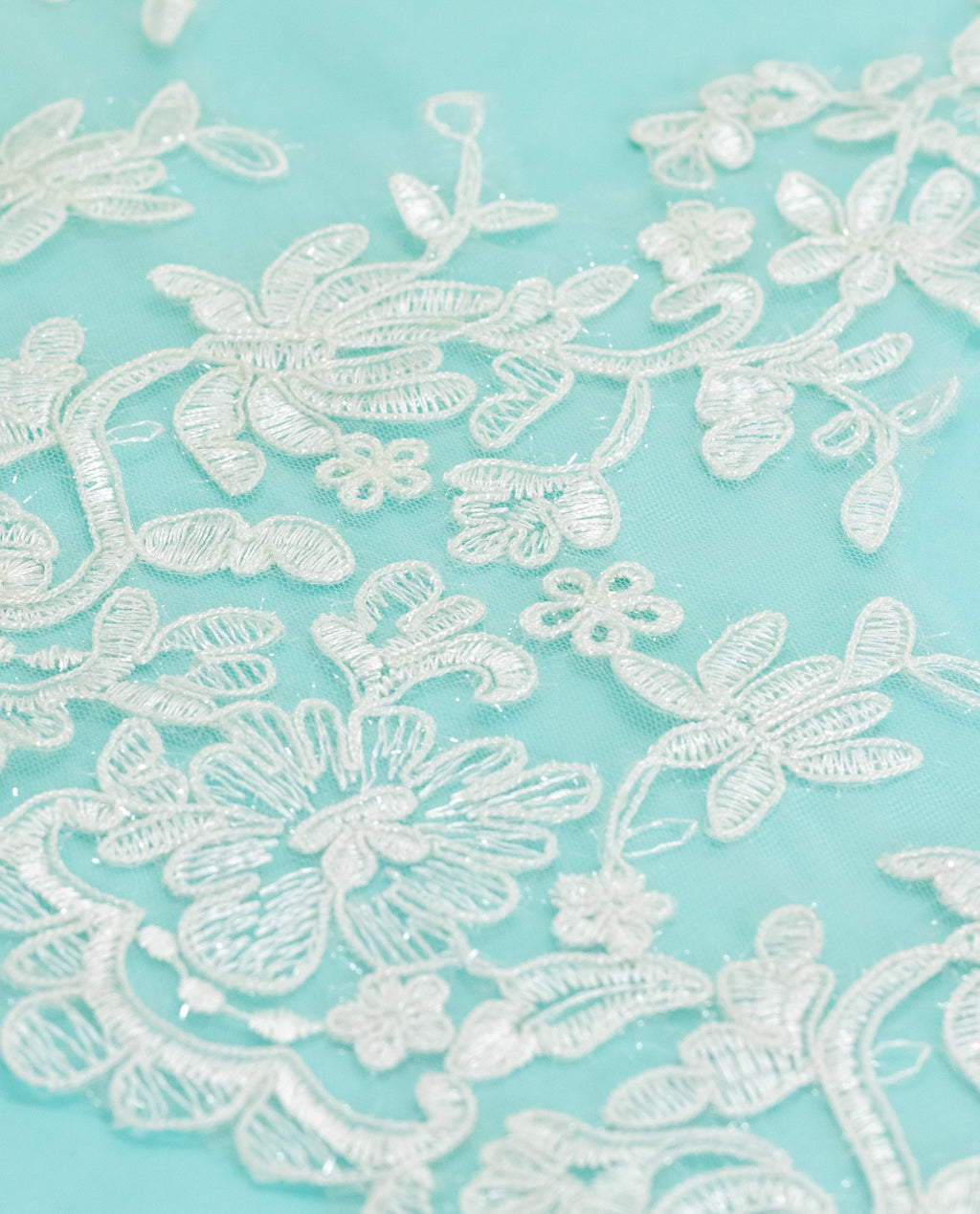 Net Lace - Broad Crown Lace with glitter thread and Cording (Width - 12 inch)