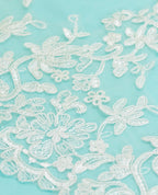 Net Lace - Broad Crown Lace with glitter thread and Cording (Width - 12 inch)