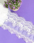 Organza Lace - Double Layered Floral organza lace (Width - 5 inch )