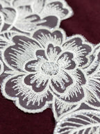 Net Lace - Floral Motifs Broad Lace with sequins (Width - 6 inch )
