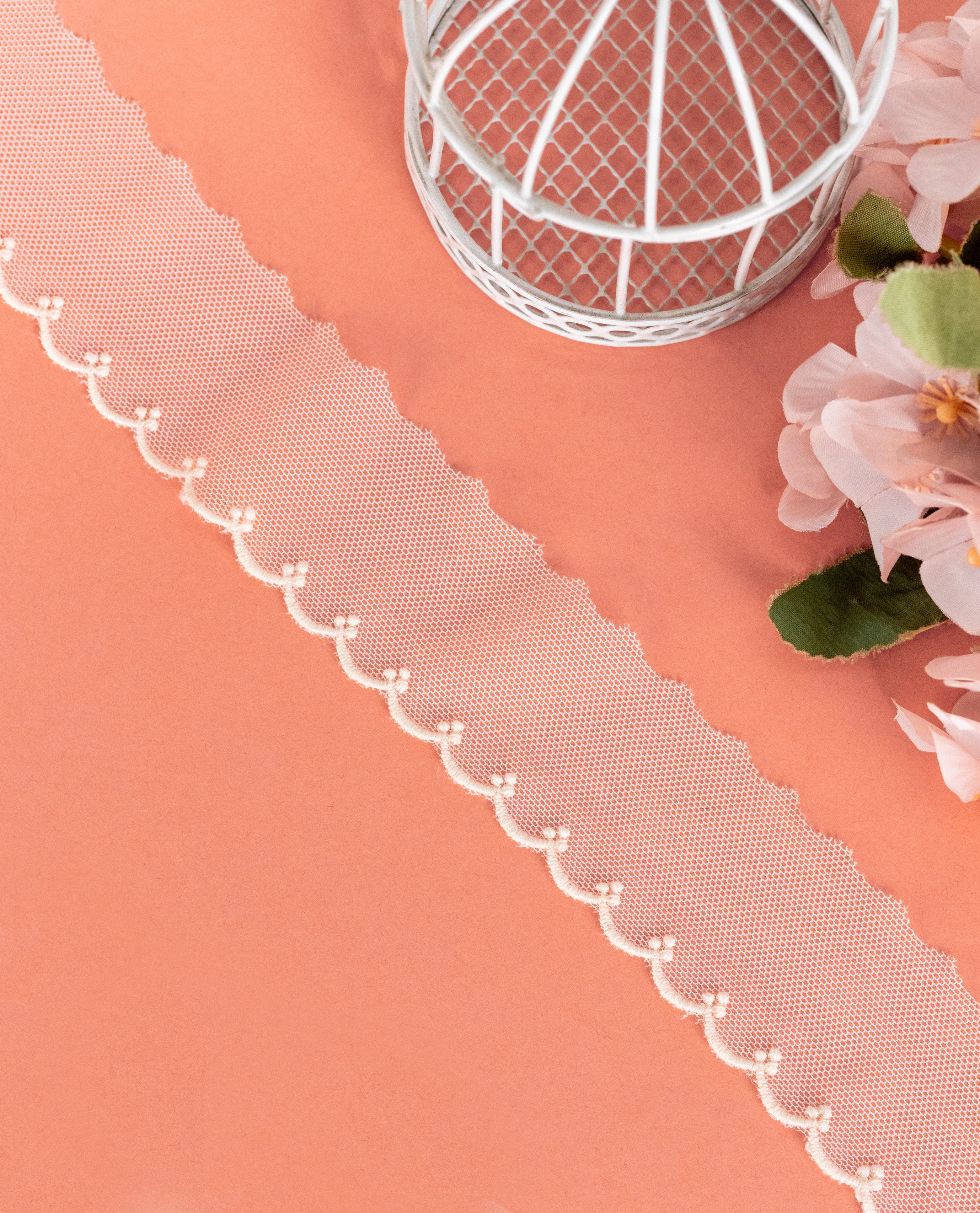 Net Lace - Tiny Net Scallop Edging  Lace  (Width - 1.5 inch)
