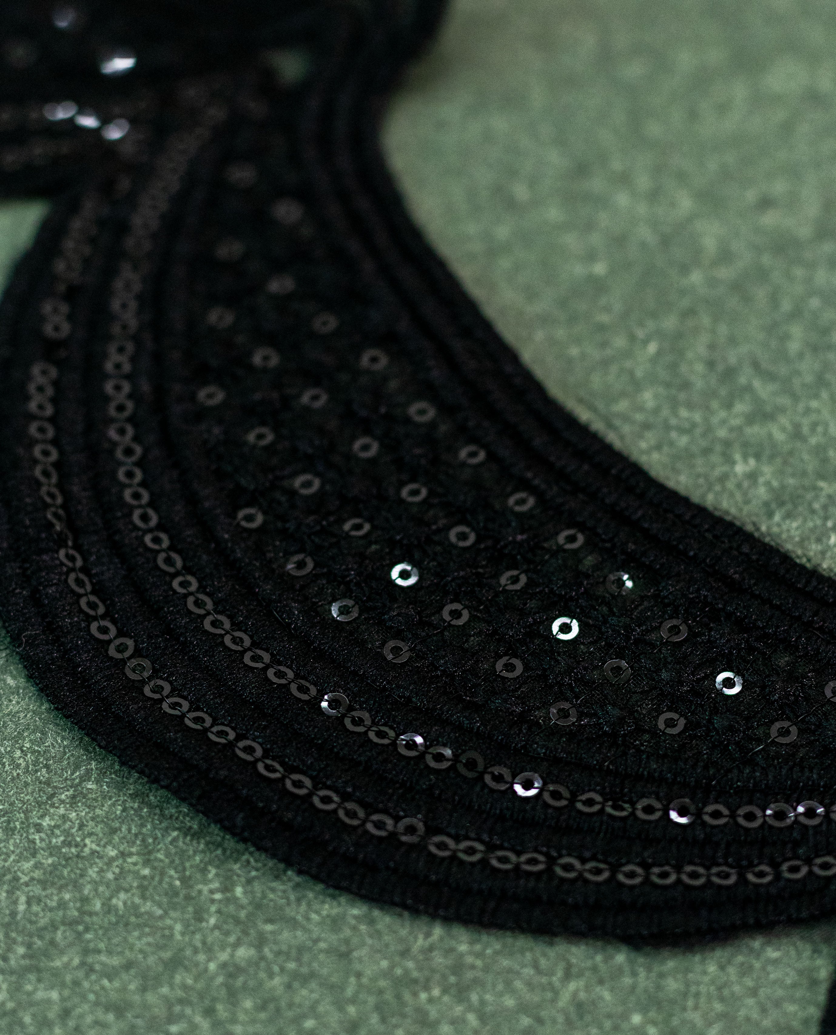 Net Lace - Dots Filled Crown Scallops with Sequins (Width - 3 inch)