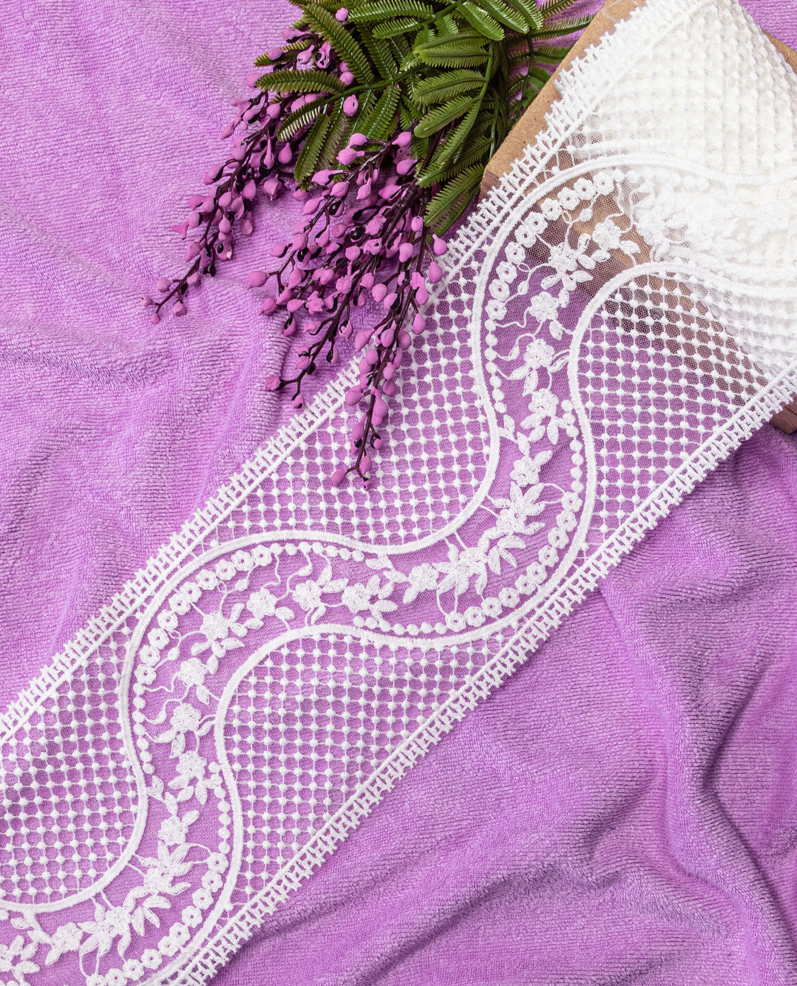 Net Lace - Parallel Border with Wave (Width - 5 inch)