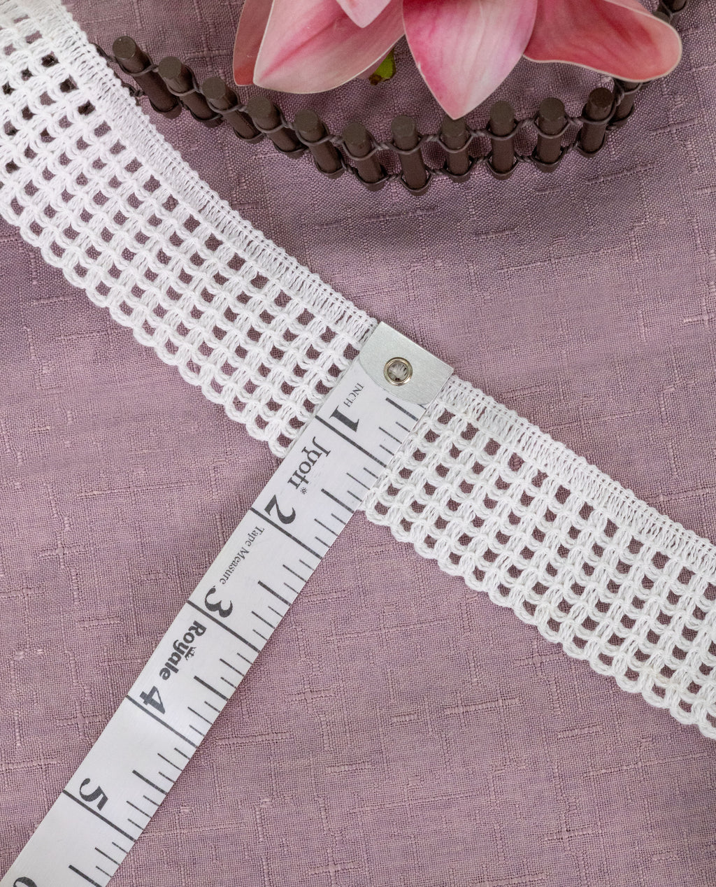 Crochet Lace - White Semi Crochet Mesh Lace Border Trim for Dresses, Kurtis & DIY Crafts (Width - 1.5 inch)