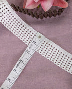 Crochet Lace - White Semi Crochet Mesh Lace Border Trim for Dresses, Kurtis & DIY Crafts (Width - 1.5 inch)