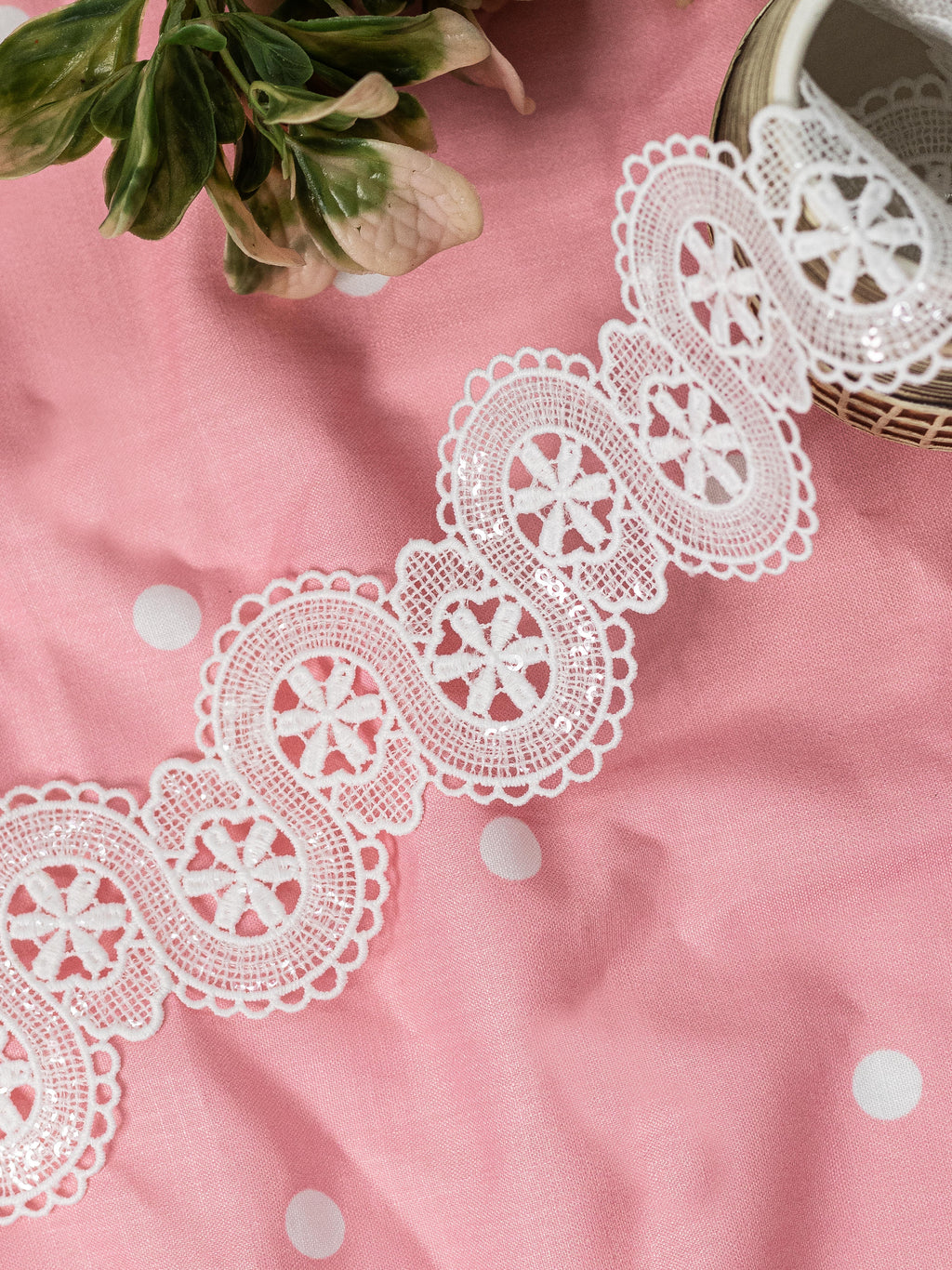 GPO Lace - Up and Down ‘U’ GPO lace with sequins (Width - 2.5 inch)