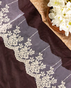 Organza Lace - Cotton Embroidered Organza Lace (Kora) (Width - 4 inch )