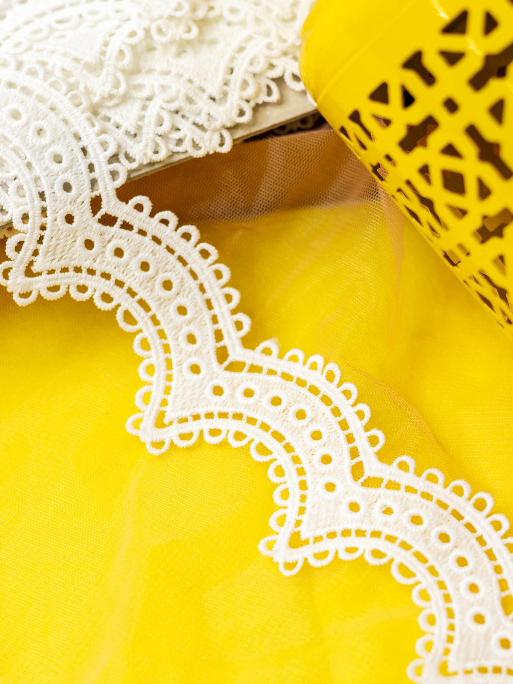 GPO Lace - Small Scallops with Eyelets (Width - 2 inch)