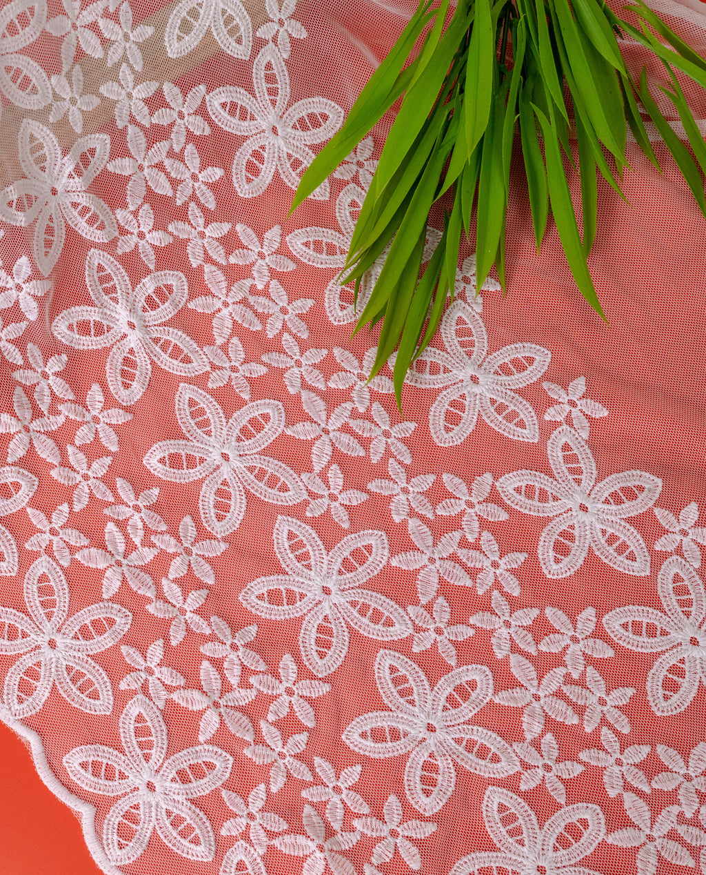 Net Lace - All over floral net lace (Width - 21 inch)