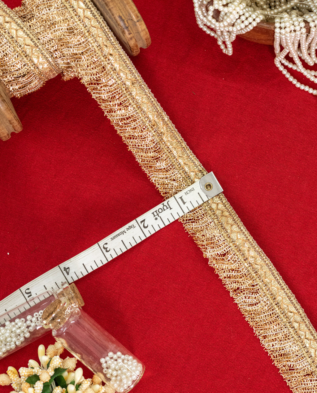 Gold Lace - Gold and Silver Fringe (Width - 1.25 inch)