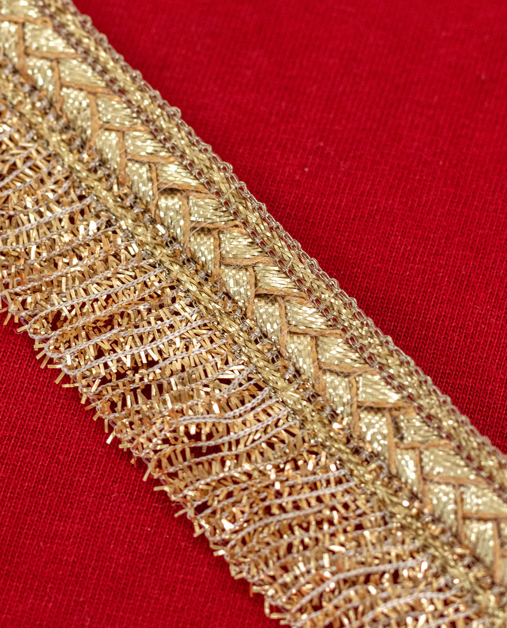 Gold Lace - Gold and Silver Fringe (Width - 1.25 inch)