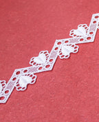 GPO Lace - Heart Motifs on Chevron Pattern (Width - 2 Inch)