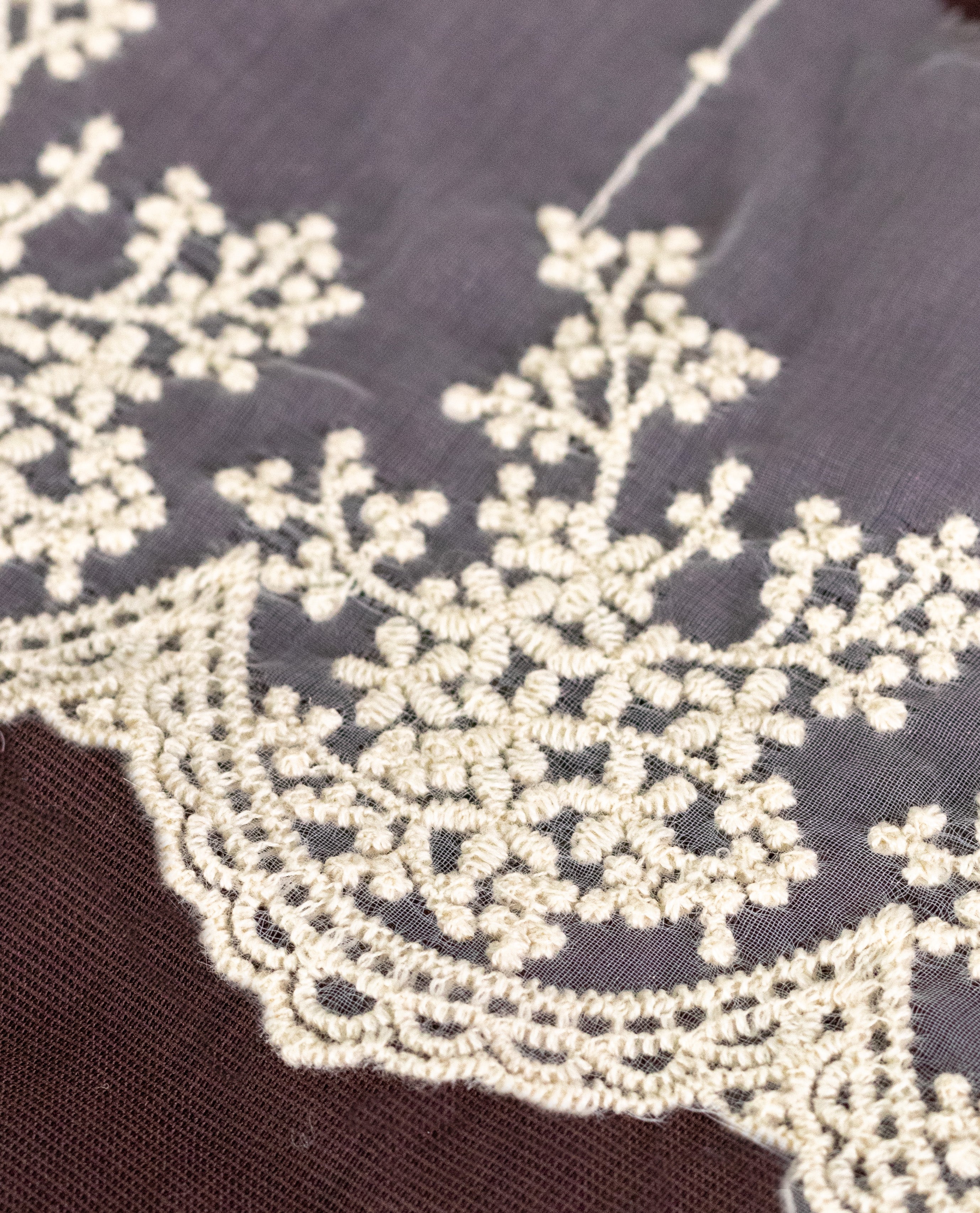 Organza Lace - Cotton Embroidered Organza Lace (Kora) (Width - 4 inch )
