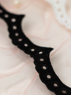 GPO Lace - Crown Scallops Small GPO lace with eyelets (Width - 1 inch)