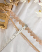 Gold Lace - Semi Crochet Rose Gold Edging (Width - 0.5/0.75 inch)