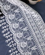 Net Lace - Broad Multi Design Pakistani Style net lace with Danglers (Width - 12 inch)
