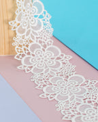 Organza Lace - Cutwork Floral motifs organza lace (Width - 3.5 inch)