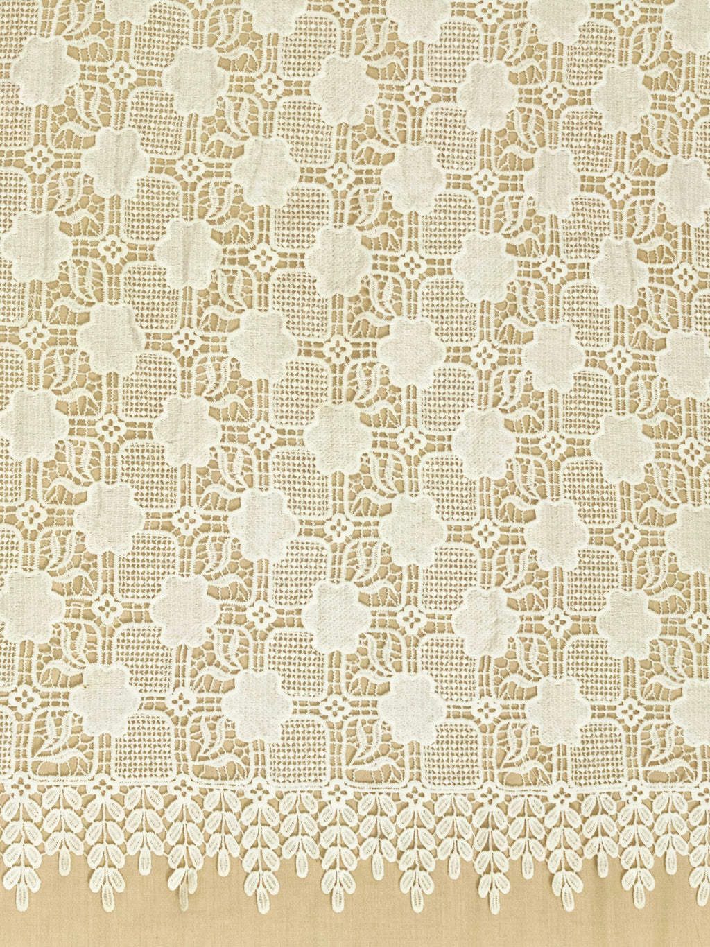 Lace Fabric - Floral Geometric Lace Fabric (Width - 52 inch)
