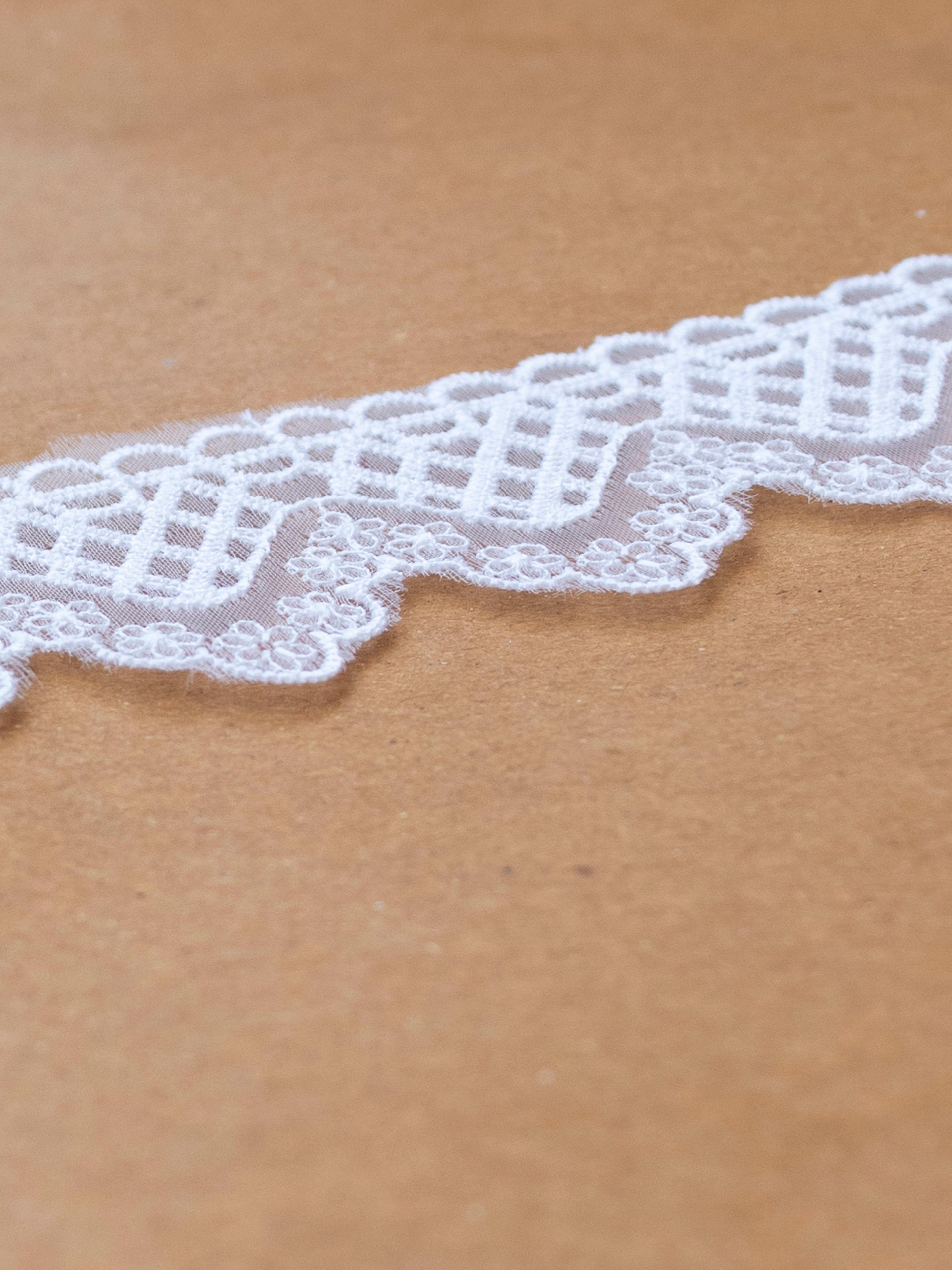 Organza Lace - Geometrical Organza Border (Width - 1.5 inch )
