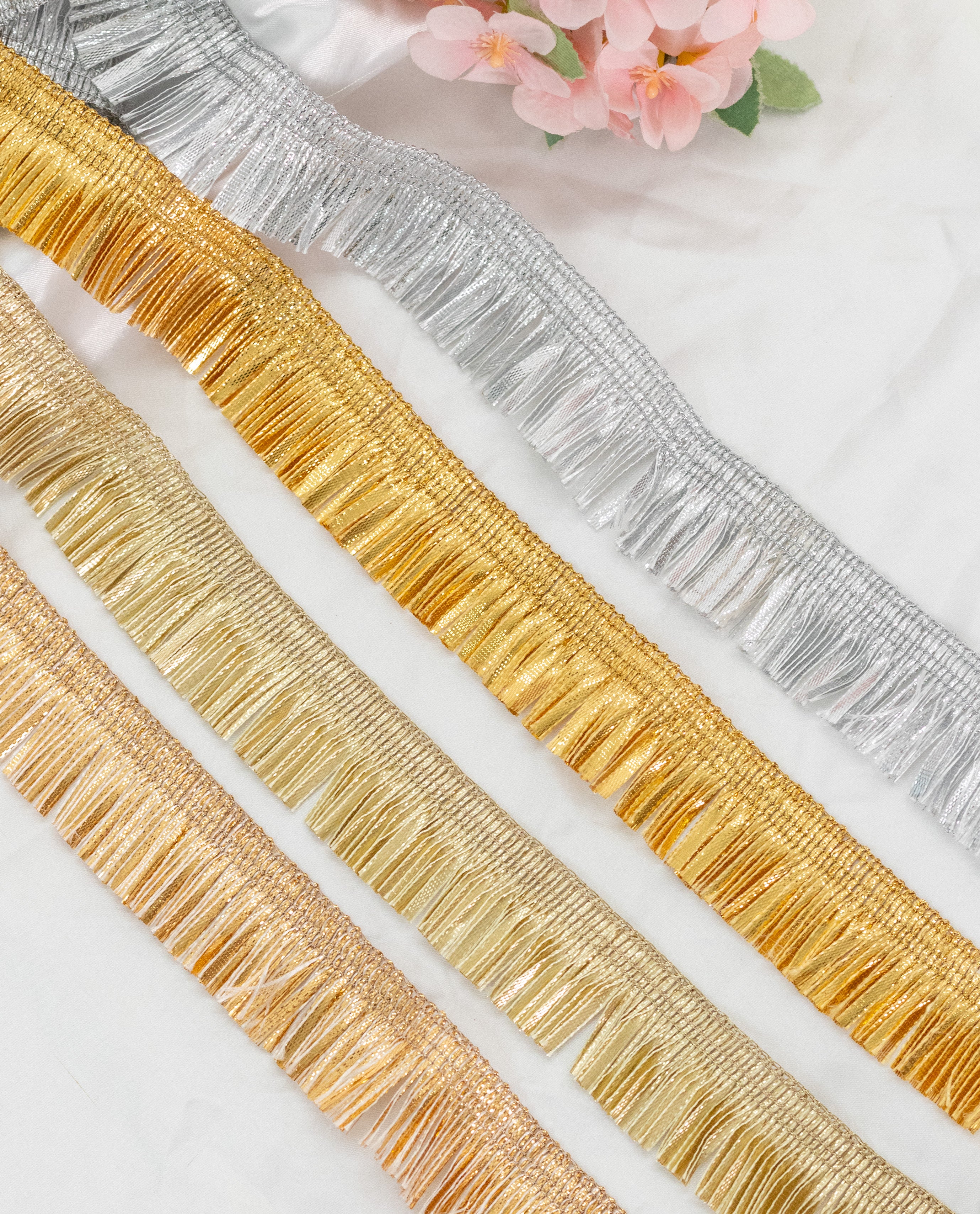Gold Lace - Gota Fringe Lace ( Width - 1.5 inch)