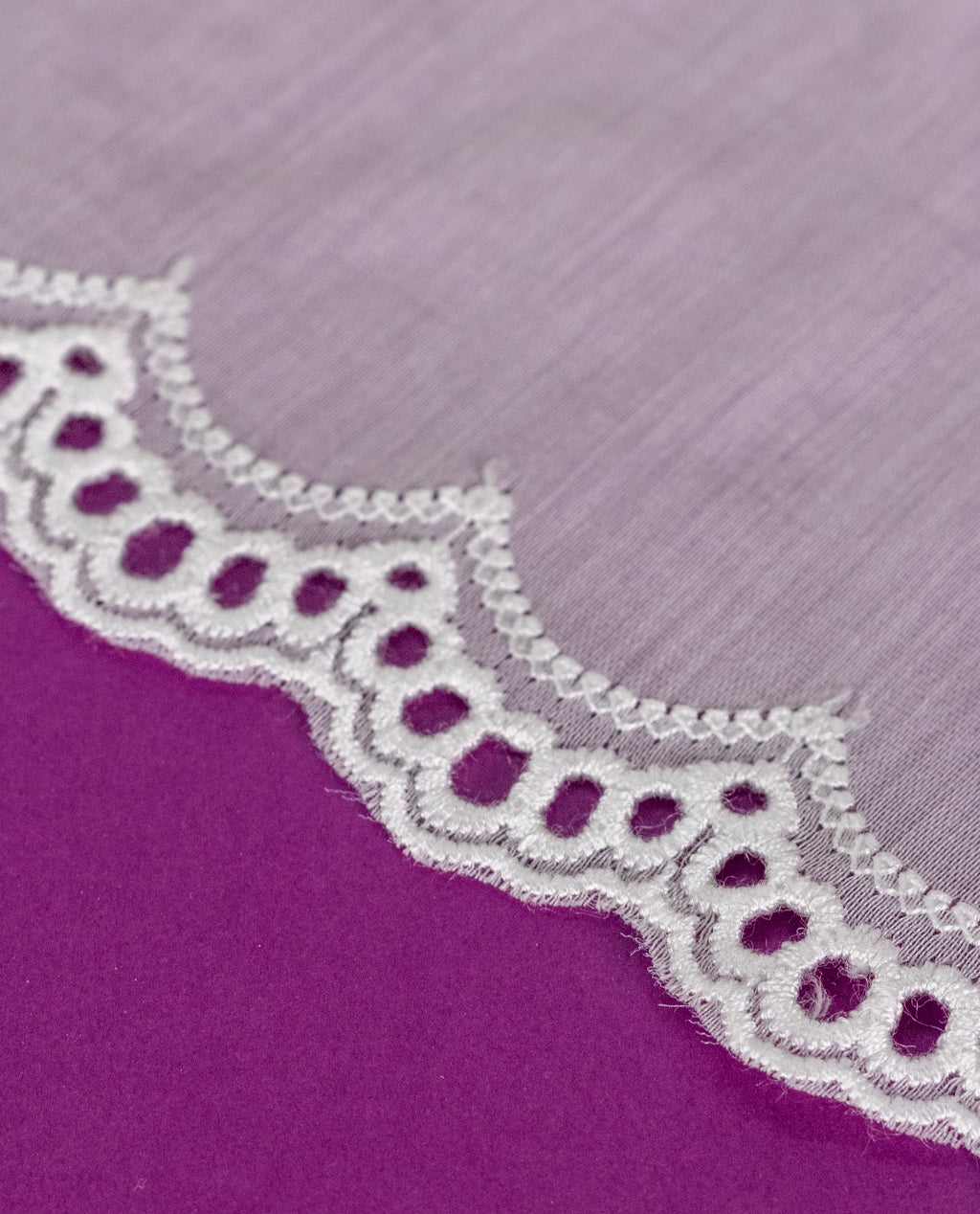 Cotton Lace - Scalloped Edge Cambric Hakoba Lace (Width - 3 inch)