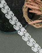 GPO Lace - Five-Petal Floral & Swirl Sequin Detailing (Width - 1.5 Inch)