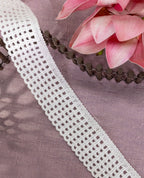Crochet Lace - White Semi Crochet Mesh Lace Border Trim for Dresses, Kurtis & DIY Crafts (Width - 1.5 inch)