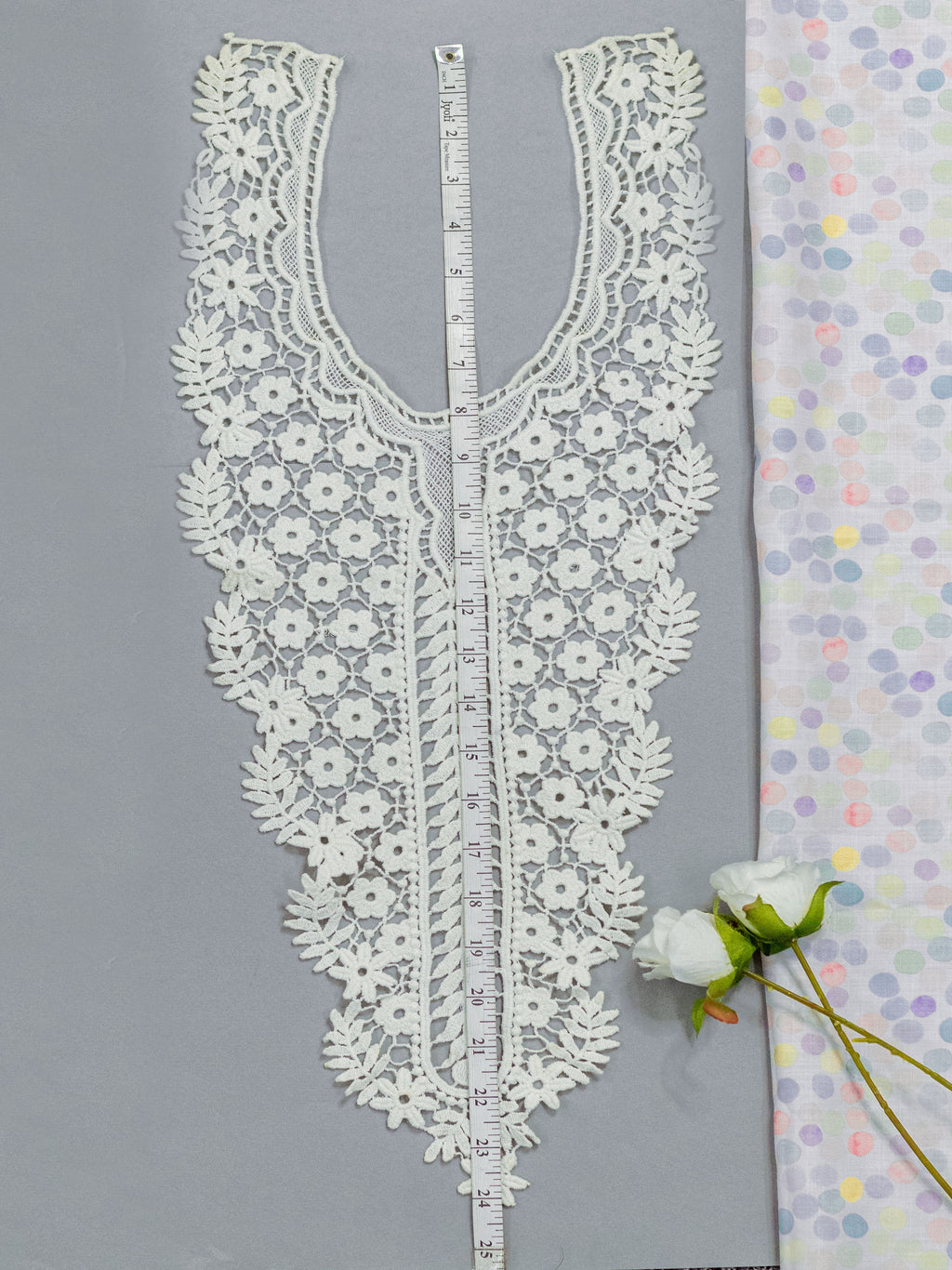 Heavy Floral Embroidered Kurti Front Neck Panel