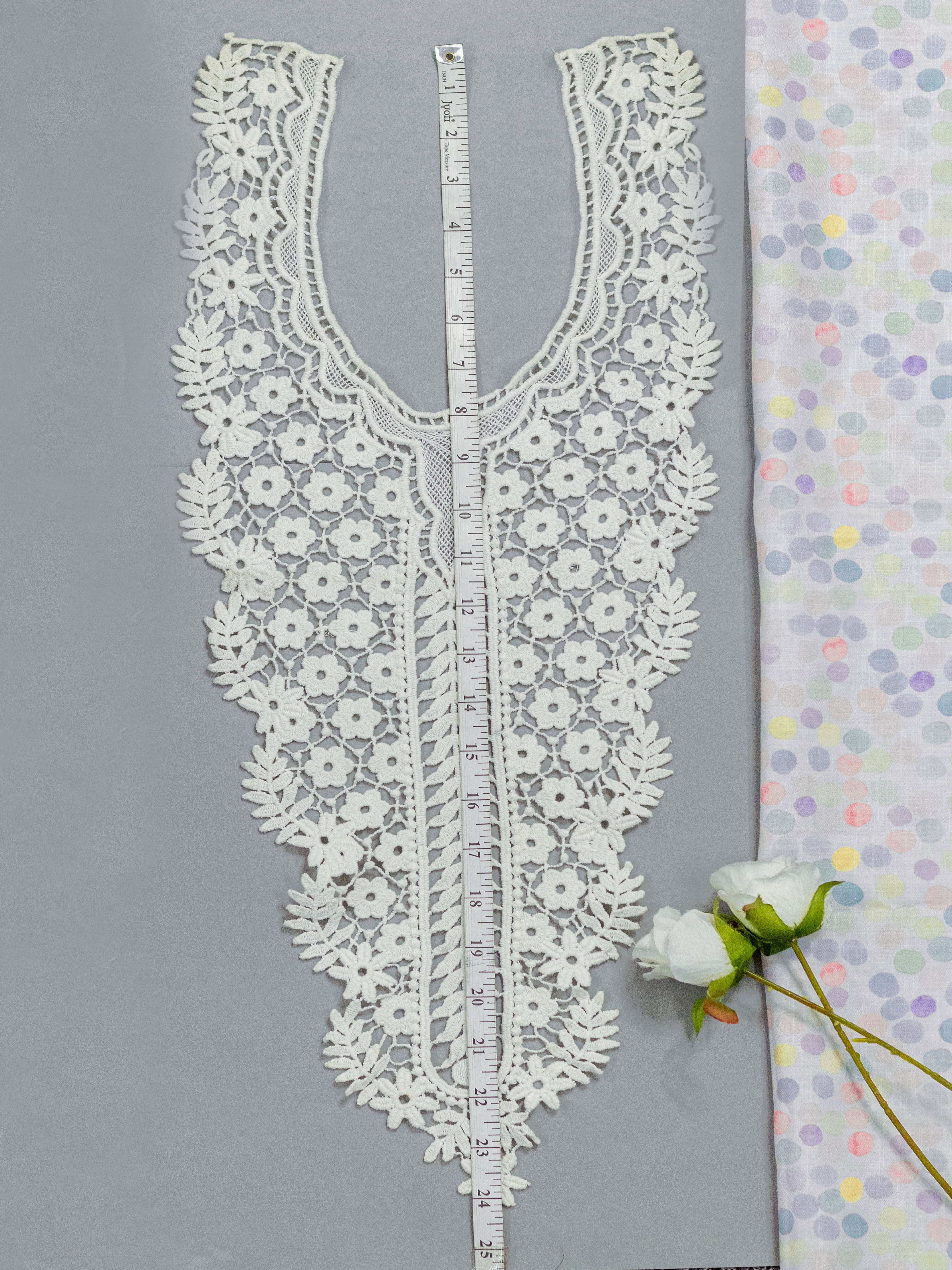 Heavy Floral Embroidered Kurti Front Neck Panel