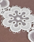 Organza Lace - Cutwork Organza flowers in series with sequins (Width - 2 inch)