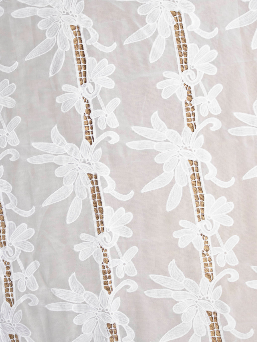 Lace Fabric - Embroidered Cutwork Georgette Fabric (Width - 60 inch)