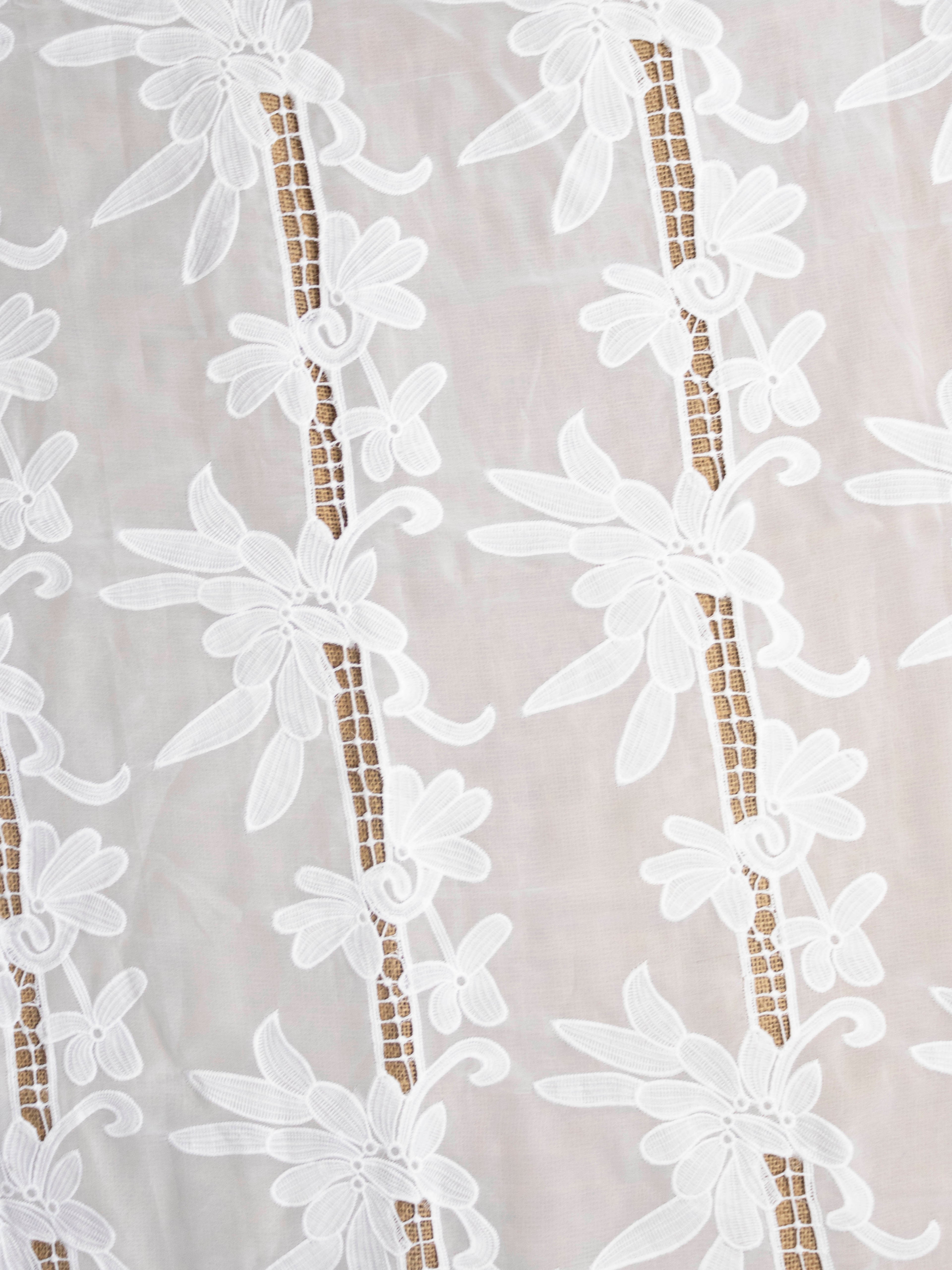 Lace Fabric - Embroidered Cutwork Georgette Fabric (Width - 60 inch)