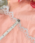 Silver Lace - Silver Swirls on net (Width - 1 inch)