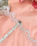 Silver Lace - Silver Swirls on net (Width - 1 inch)