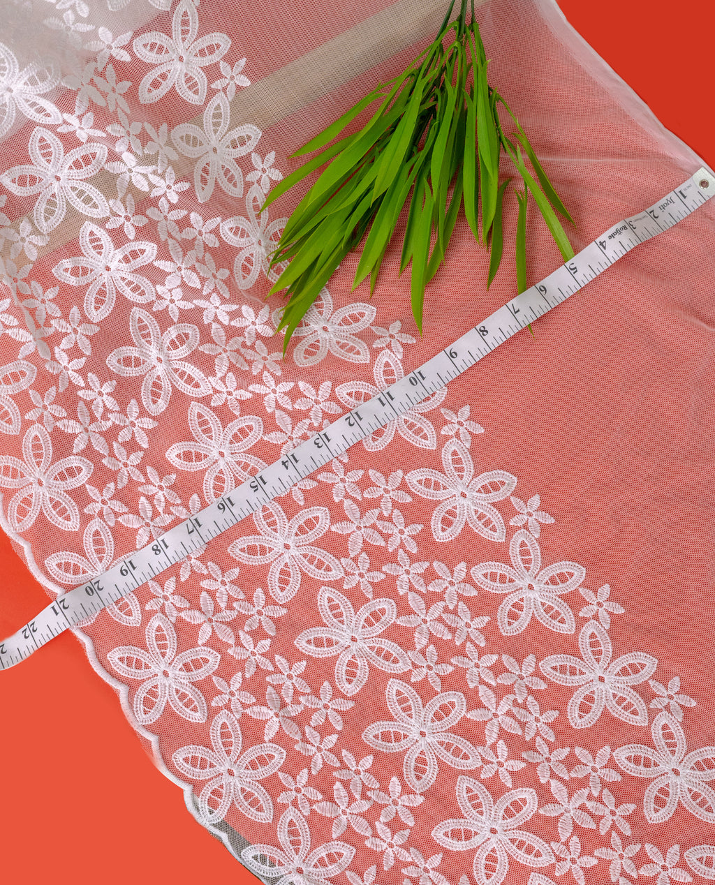 Net Lace - All over floral net lace (Width - 21 inch)