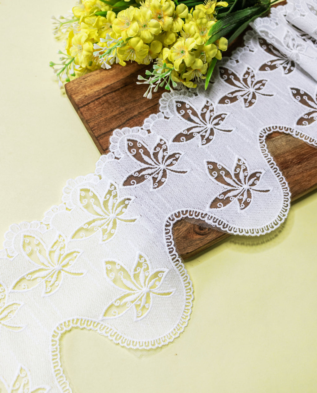 Net Lace - Canadian Leaf Net Lace (Width - 6 inch)