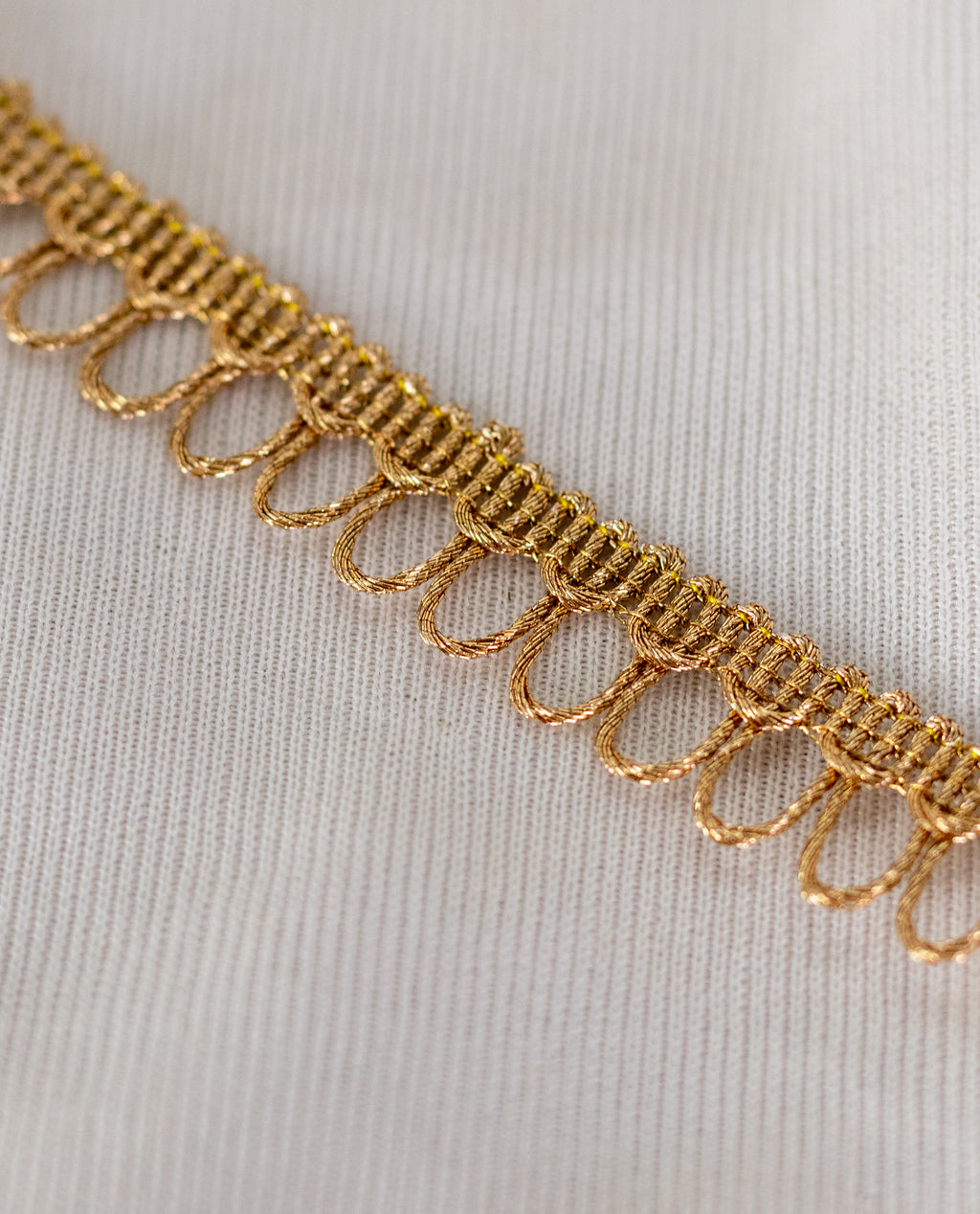 Gold Lace - Semi Crochet Rose Gold Edging (Width - 0.5/0.75 inch)