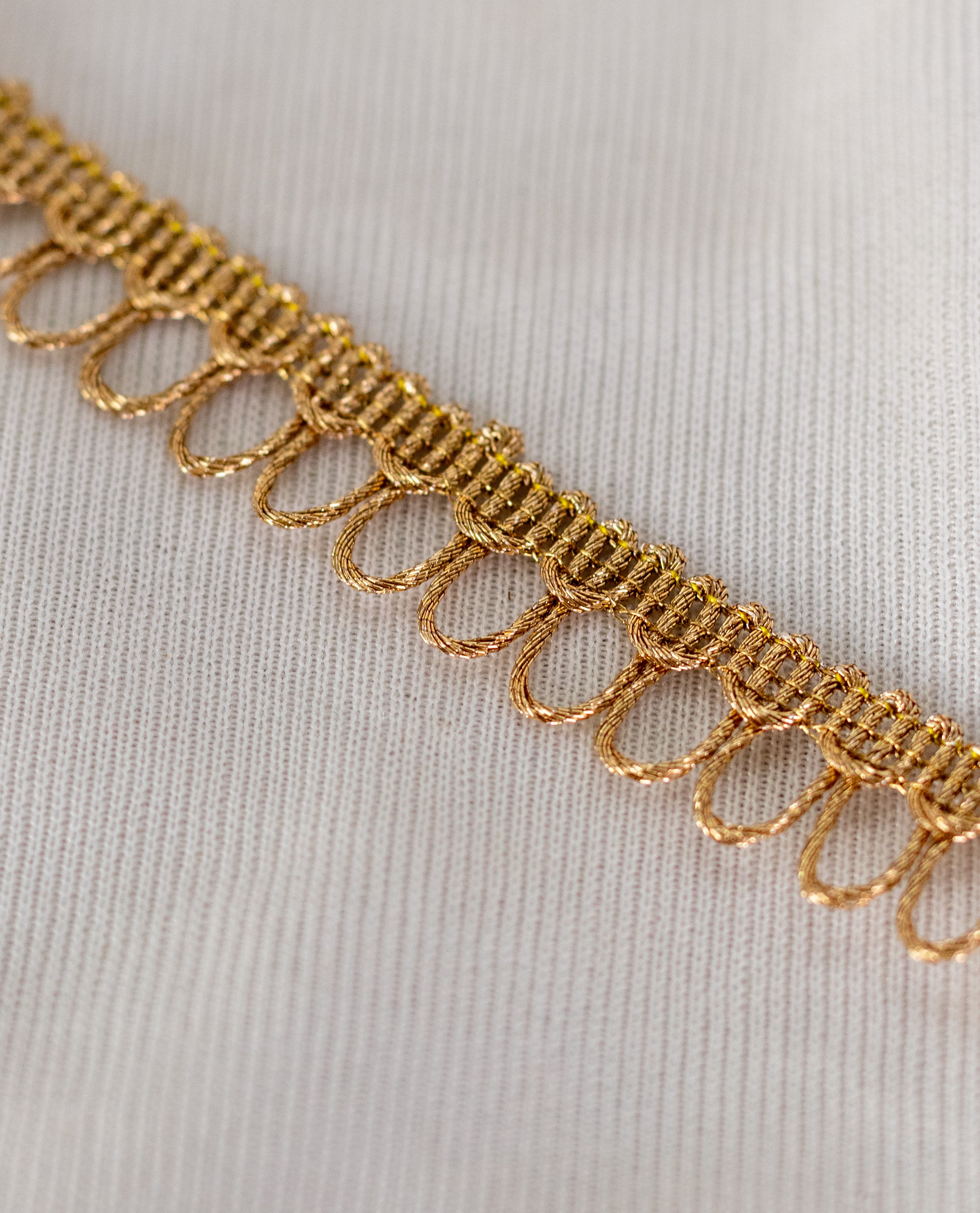Gold Lace - Semi Crochet Rose Gold Edging (Width - 0.5/0.75 inch)