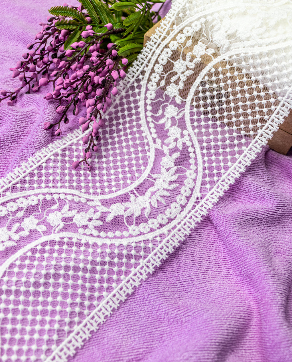 Net Lace - Parallel Border with Wave (Width - 5 inch)